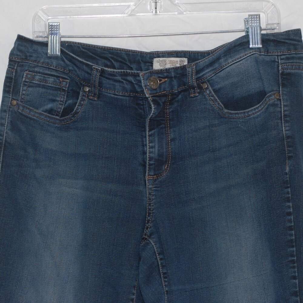 Vintage America Boho Straight Missy 14S/32 Dark Wash Blue Jeans EUC Country - Picture 3 of 9